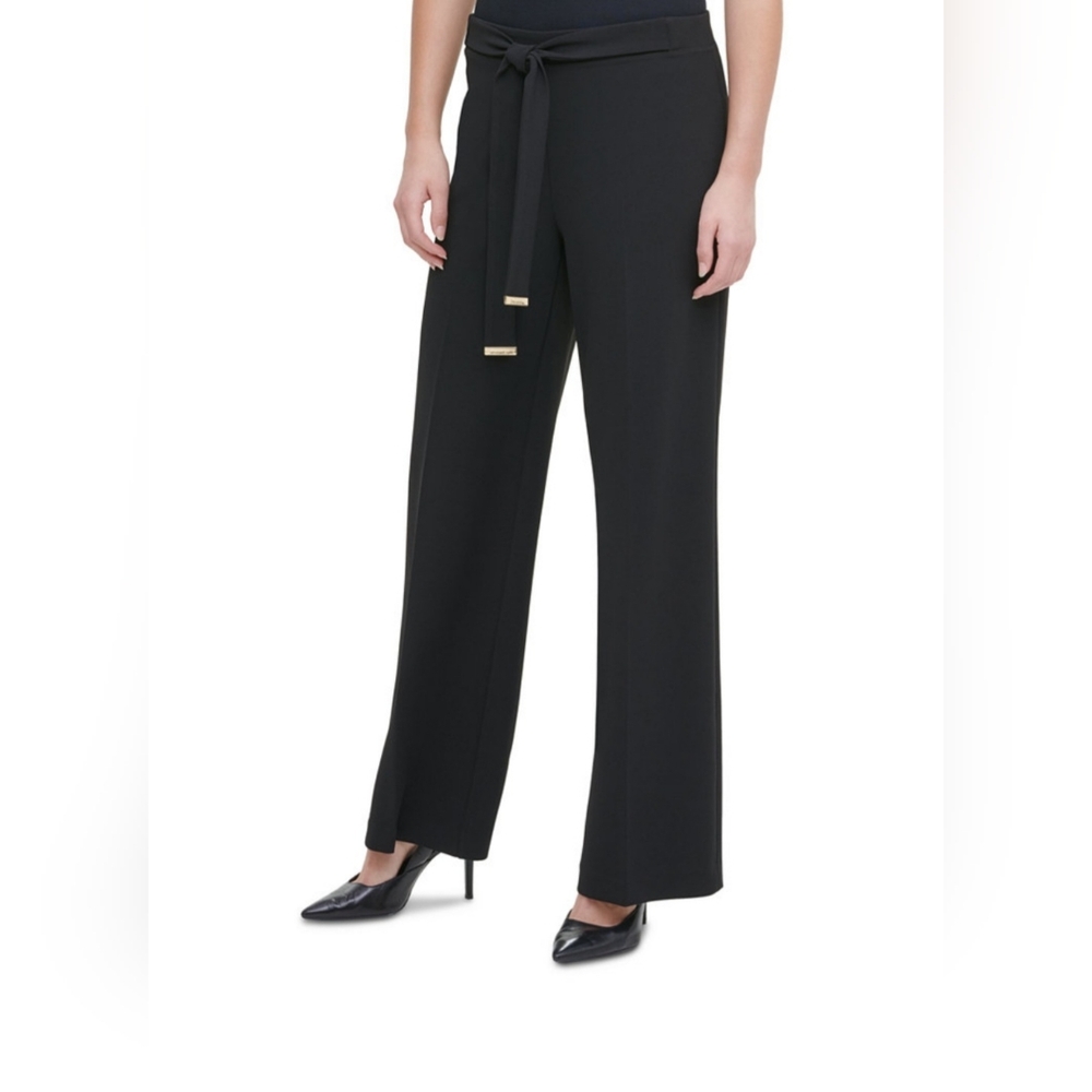 Calvin Klein Tie Front Wide Leg Pants